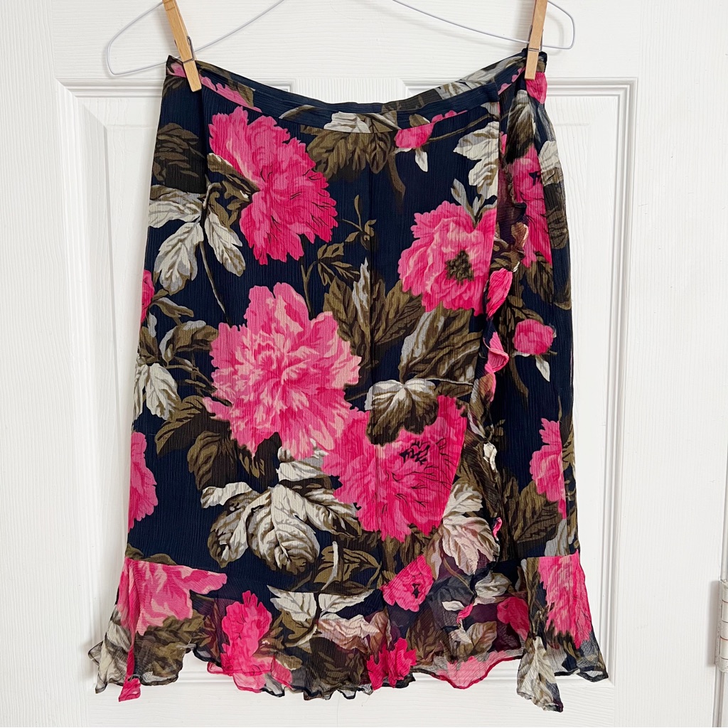 Anne Klein | Silk Floral Wrap Skirt